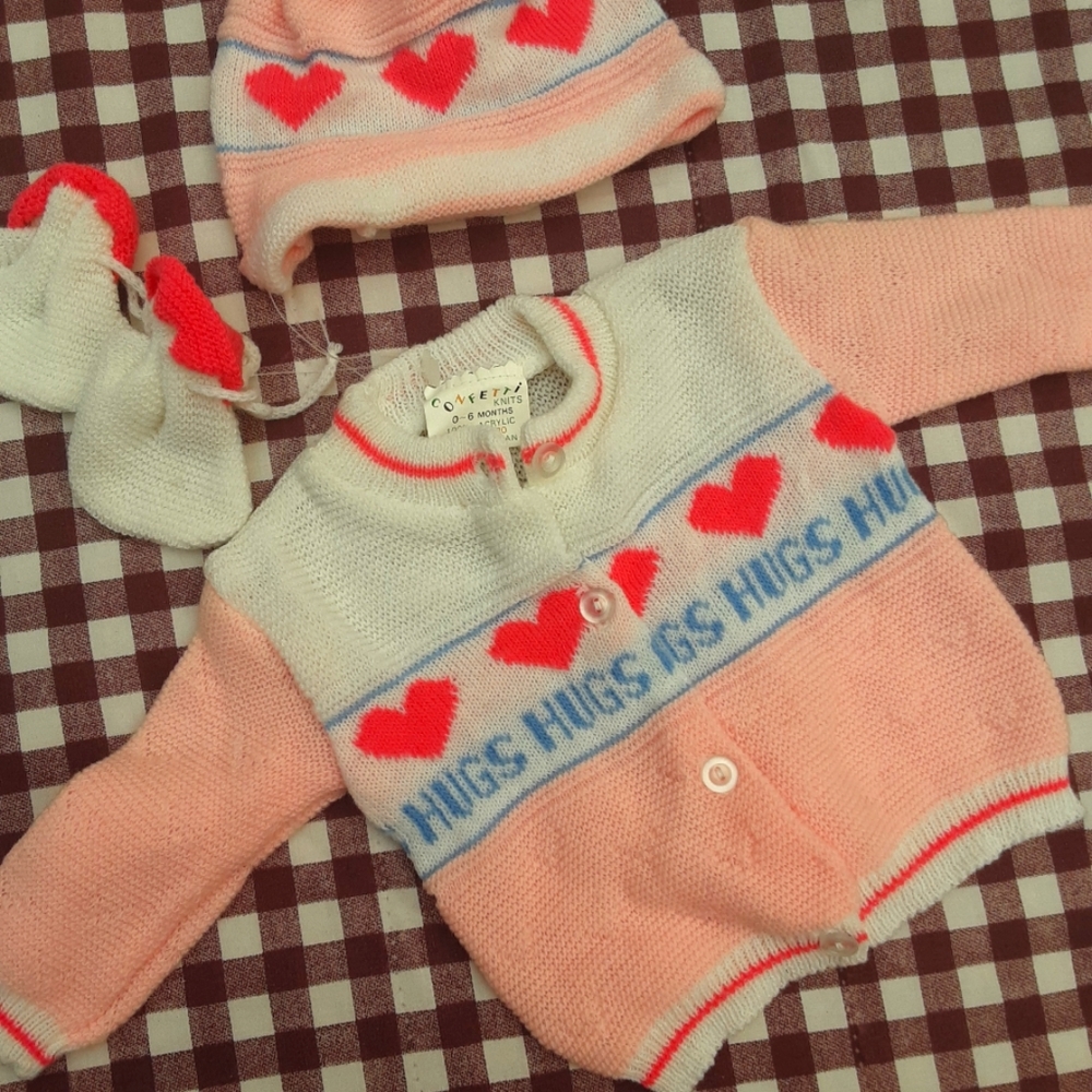 🆕️ Confetti Vintage Girl Baby Knitting set💞 - Picture 2 of 7